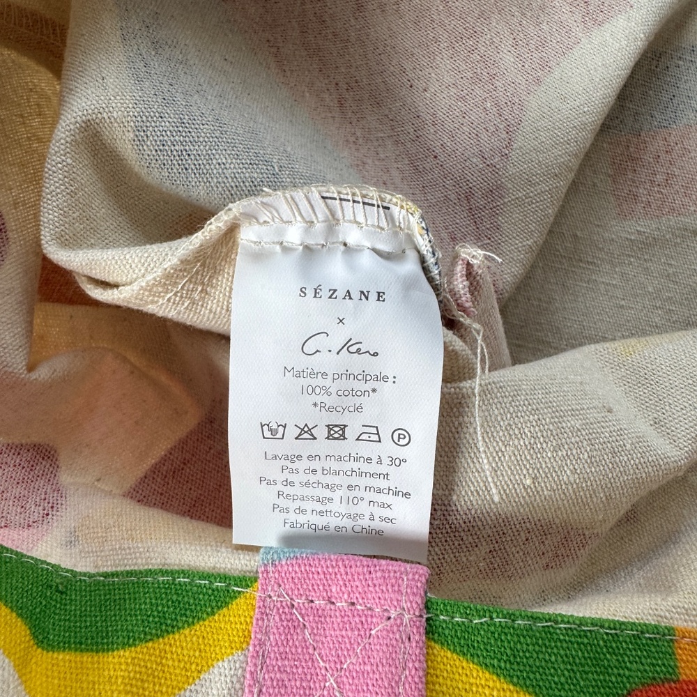 Sezane x G. Kero geometric print colorful maximalist tote limited edition NWOT - Picture 4 of 5